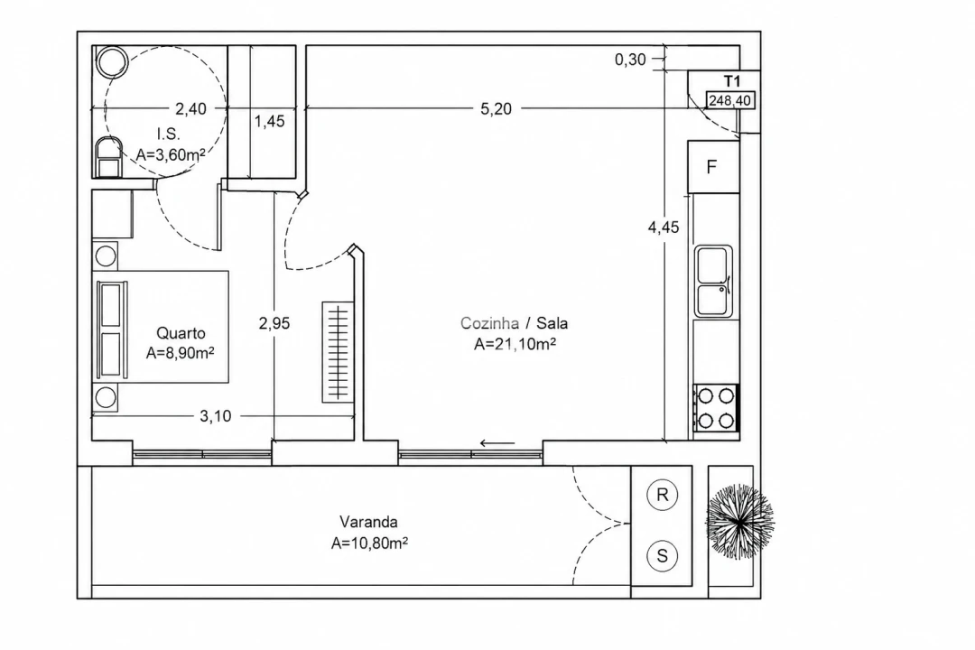 Apartamento T1 para Venda em Avelar Foto 5