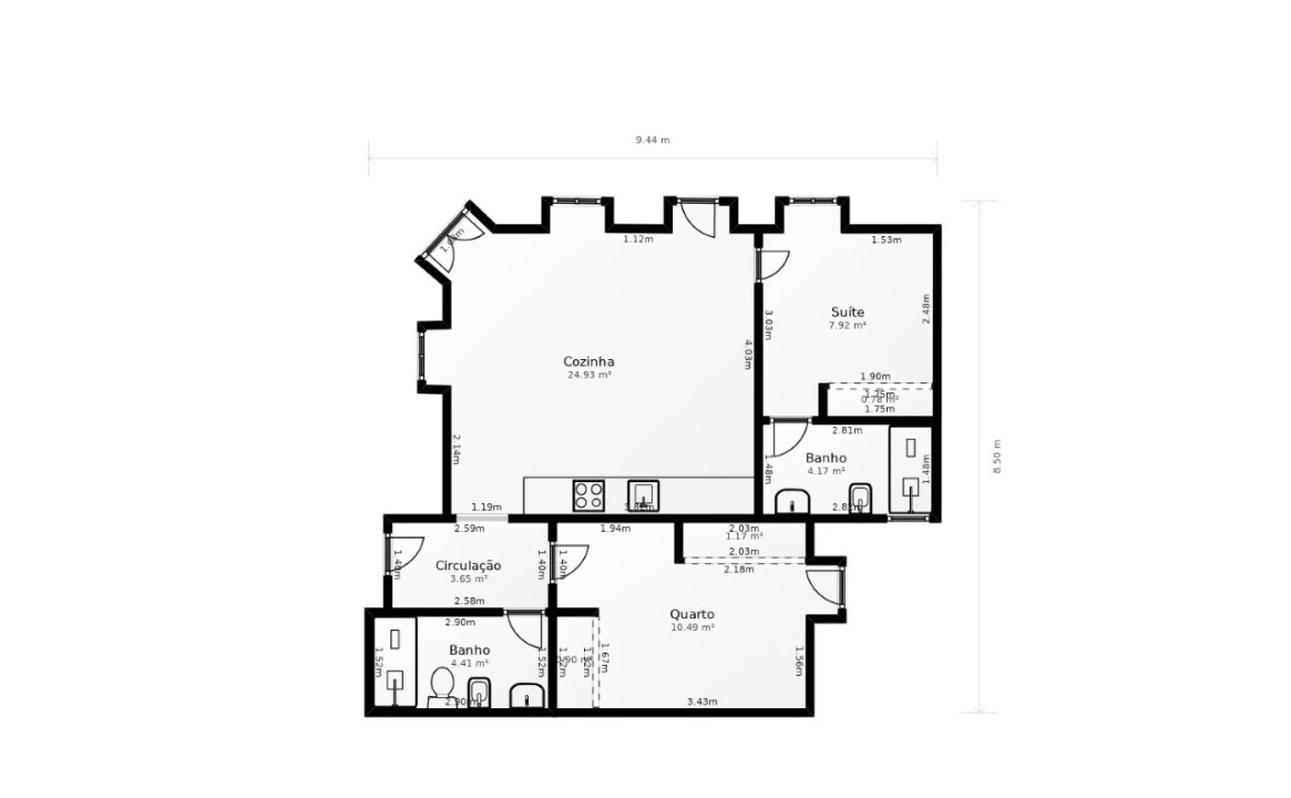 Apartamento T2 para Venda em Santa Maria Maior e Monserrate e Meadela Planta 2