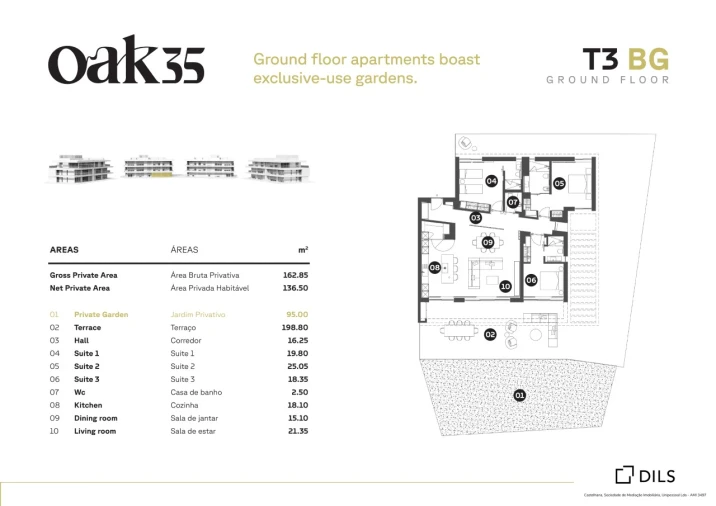 Apartamento T3 para Venda em Quarteira Planta 1