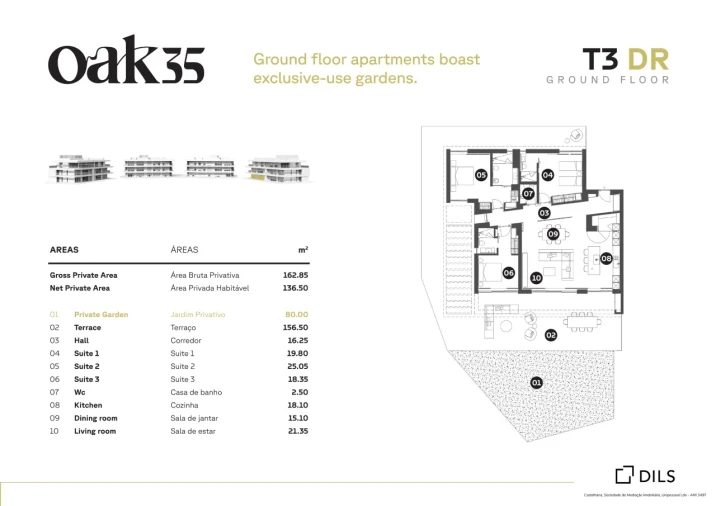 Apartamento T3 para Venda em Quarteira Planta 2