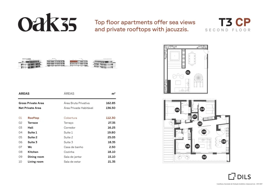 Apartamento T3 para Venda em Quarteira Planta 2