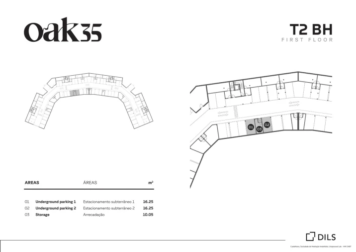 Apartamento T2 para Venda em Quarteira Planta 2