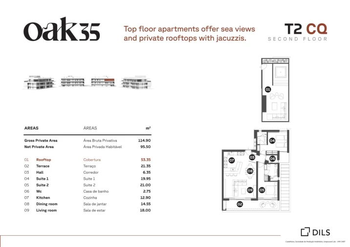 Apartamento T2 para Venda em Quarteira Planta 1
