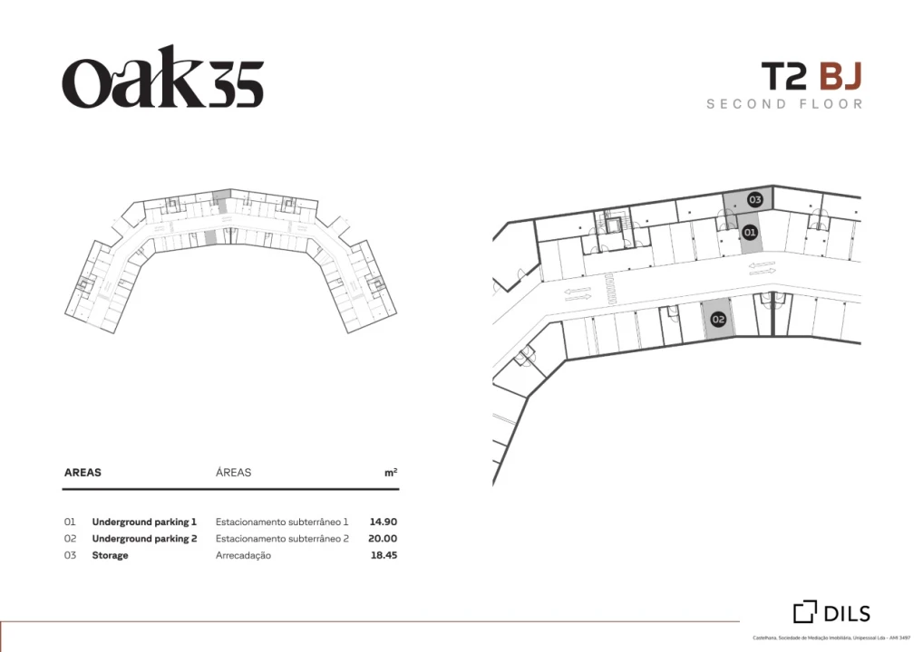 Apartamento T2 para Venda em Quarteira Planta 2