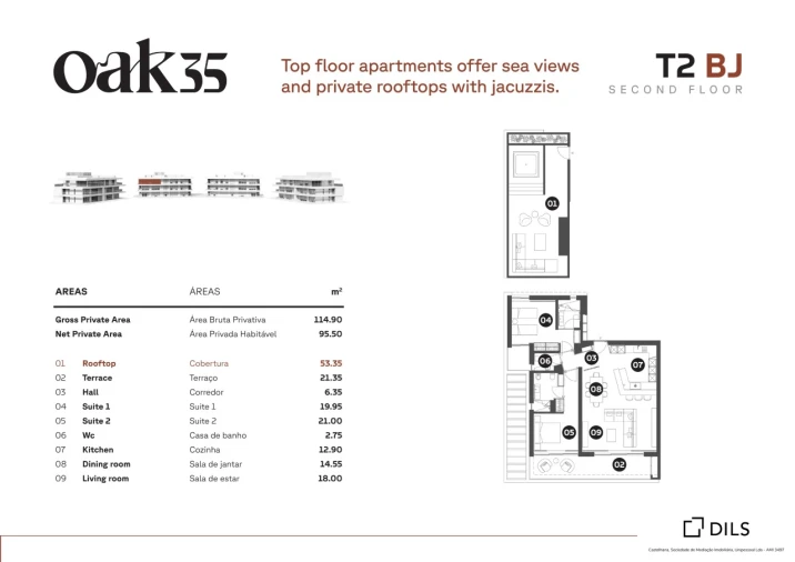 Apartamento T2 para Venda em Quarteira Planta 1