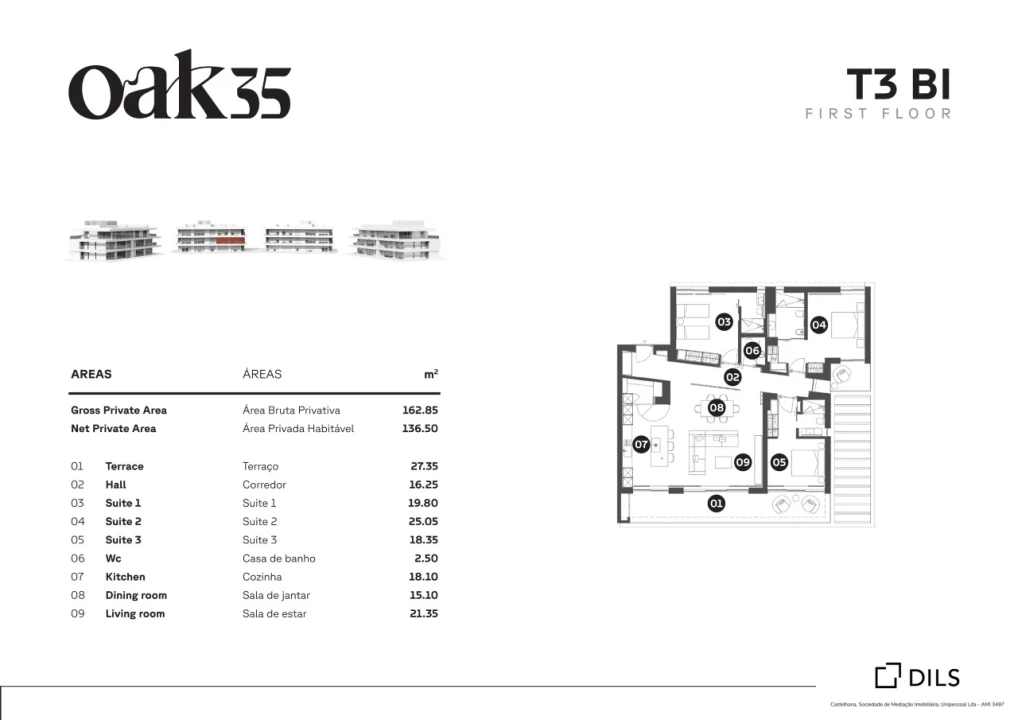 Apartamento T3 para Venda em Quarteira Planta 2