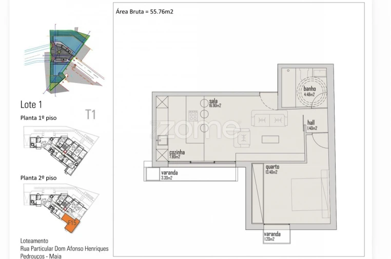 Apartamento T1 para Venda em Pedrouços Foto 15
