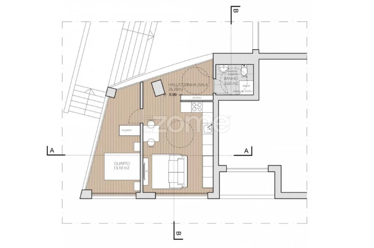 Apartamento T1 para Arrendamento em São João da Madeira Foto 19