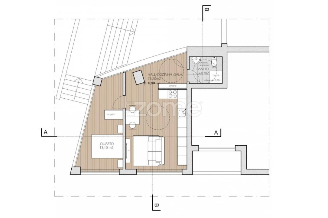 Apartamento T1 para Arrendamento em São João da Madeira Foto 19