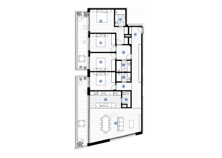 Apartamento T4 para Venda em Canidelo Planta 1