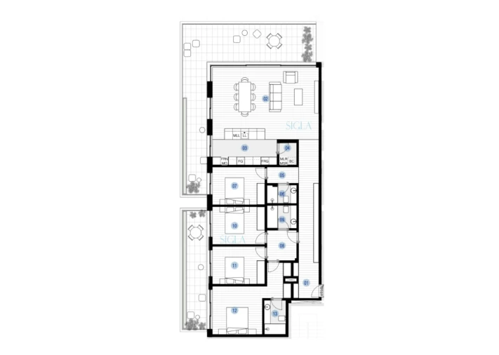 Apartamento T4 para Venda em Canidelo Planta 1