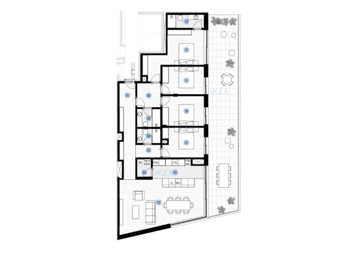 Apartamento T4 para Venda em Canidelo Planta 1