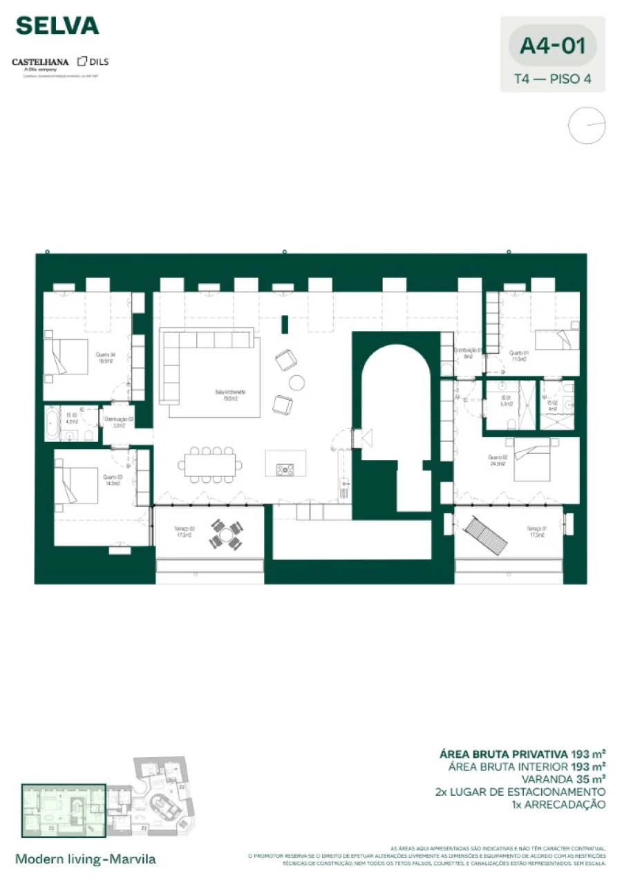 Apartamento T4 para Venda em Marvila Planta 1