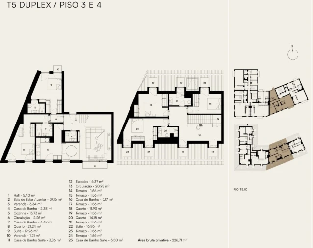 Apartamento T5 para Venda em Alcantara Planta 1