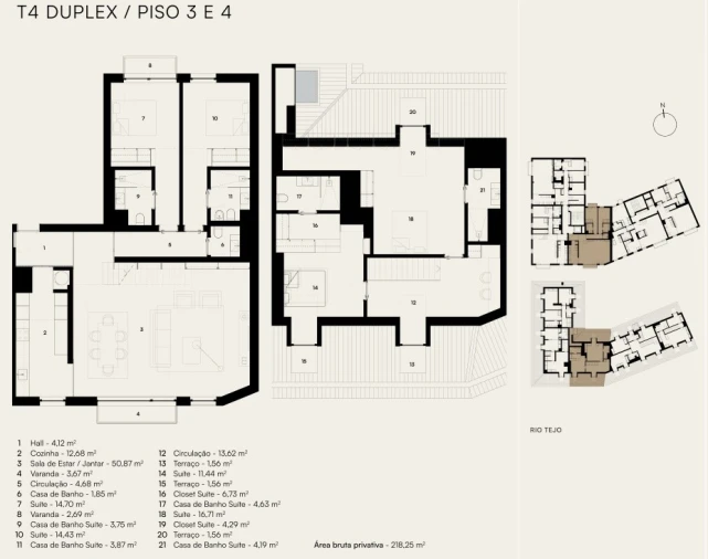 Apartamento T4 para Venda em Alcantara Planta 1
