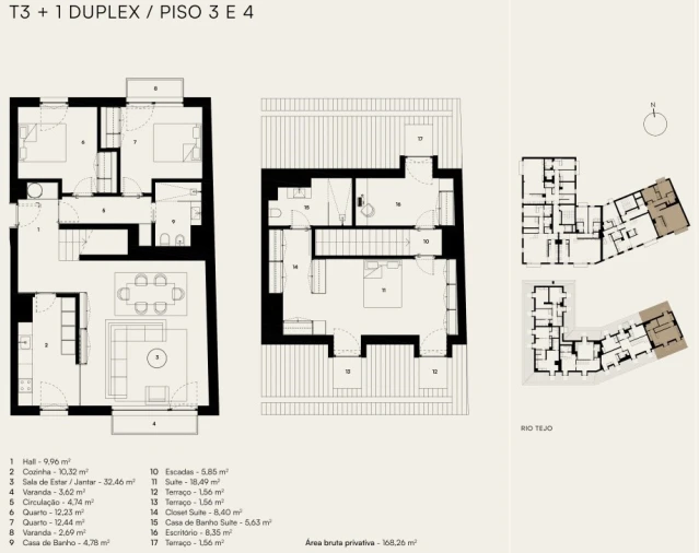 Apartamento T3 para Venda em Alcantara Planta 1
