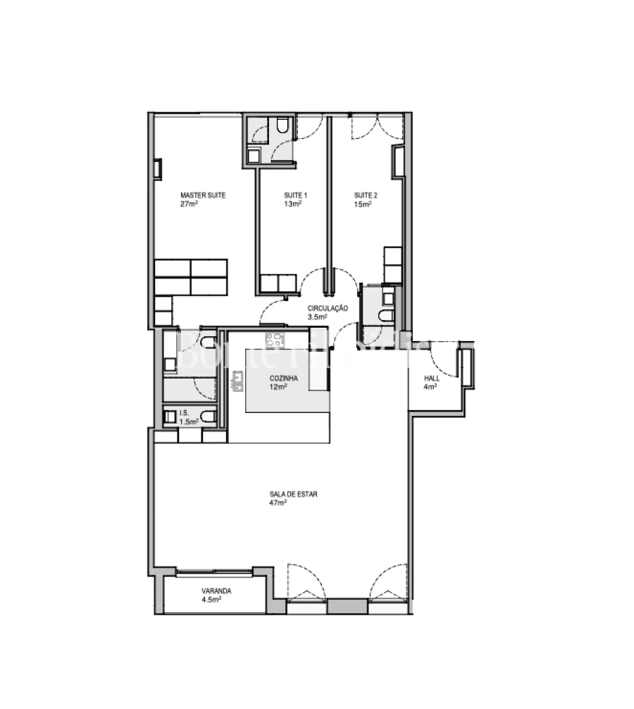 Apartamento T3 para Venda em Campo de Ourique Planta 1