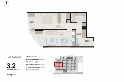 Apartamento T1 para Venda em Mafamude e Vilar do Paraíso