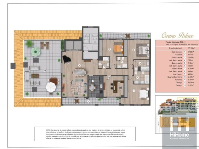 Apartamento T4 para Venda em Funchal (Se) Planta 1