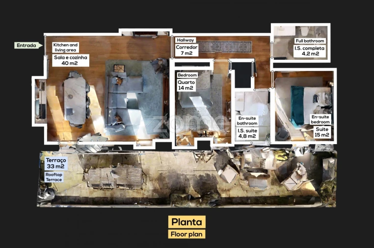 Apartamento T2 para Venda em Cedofeita, Santo Ildefonso, Sé, Miragaia, São Nicolau e Vitória Planta 1