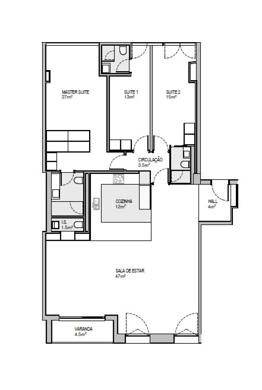 Apartamento T3 para Venda em Santo António Planta 1