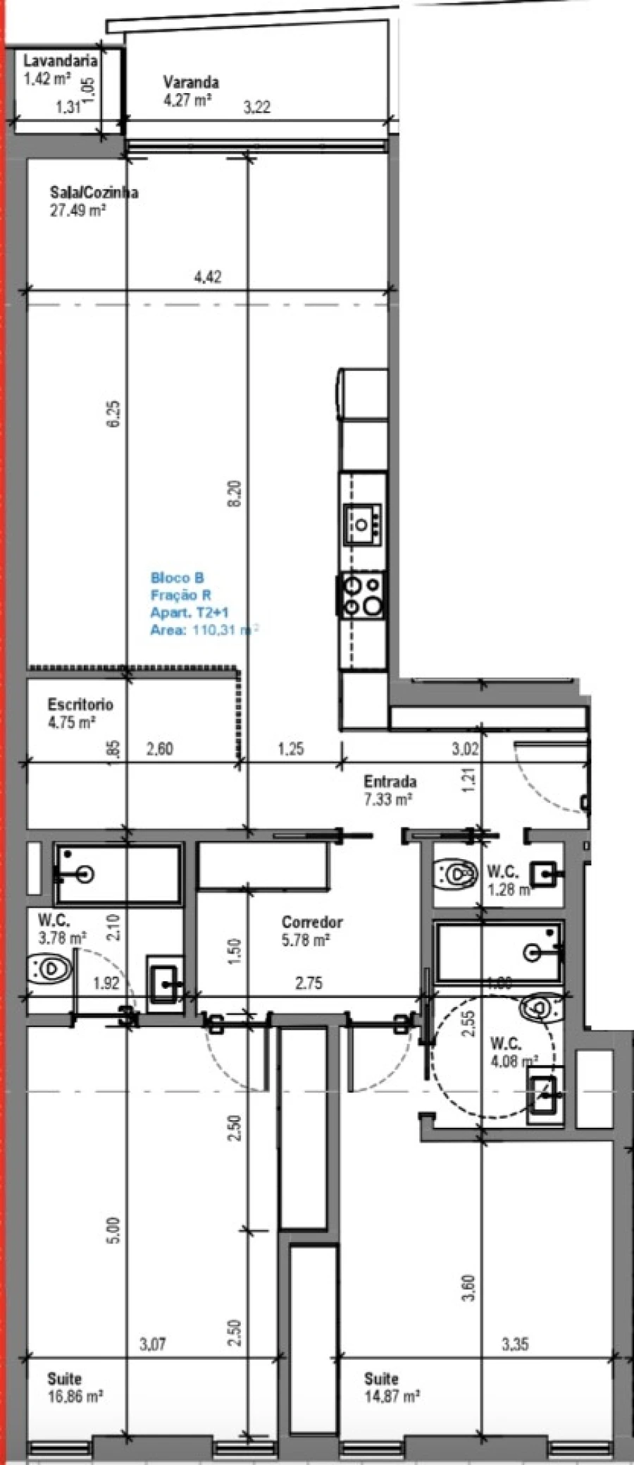 Apartamento T2 para Venda em Esgueira Planta 1