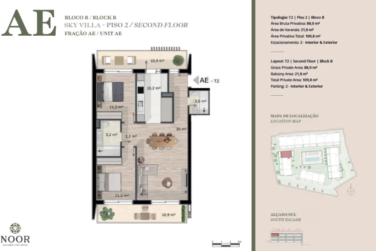 Apartamento T2 para Venda em Luz de Tavira e Santo Estêvão Planta 1
