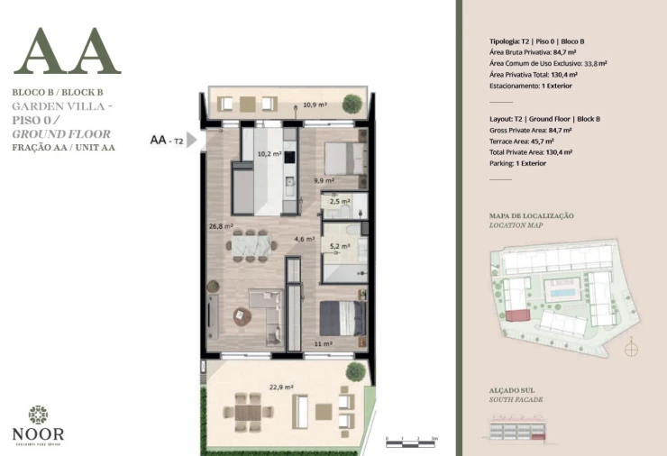 Apartamento T2 para Venda em Luz de Tavira e Santo Estêvão Planta 1