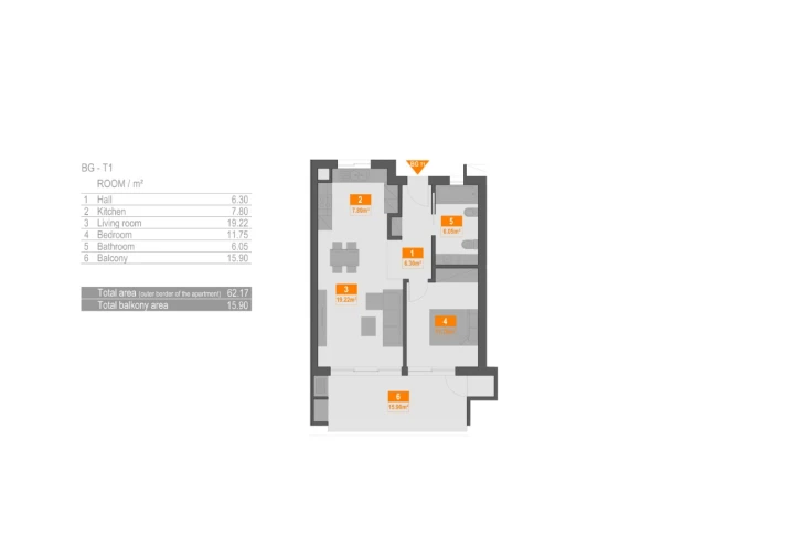 Apartamento T1 para Venda em Portimão Planta 1