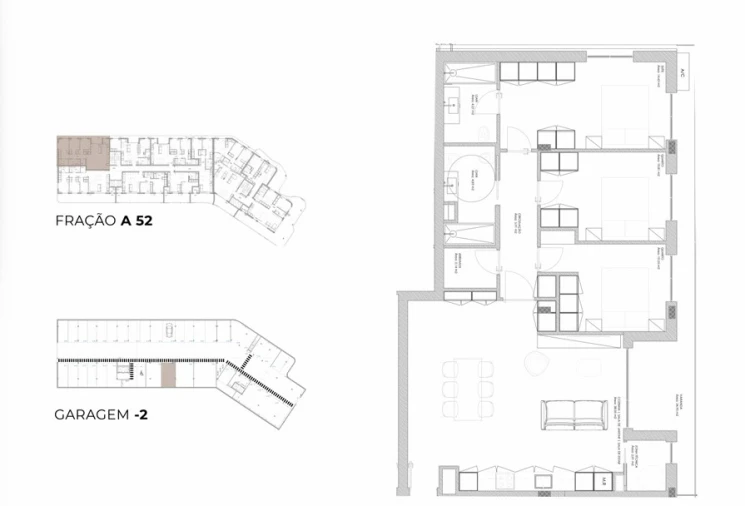 Apartamento T3 para Venda em Oliveira do Douro Planta 1