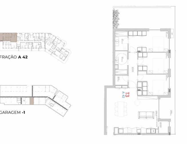 Apartamento T3 para Venda em Oliveira do Douro Planta 1