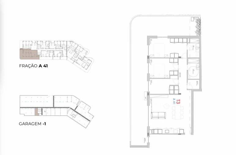 Apartamento T3 para Venda em Oliveira do Douro Planta 1