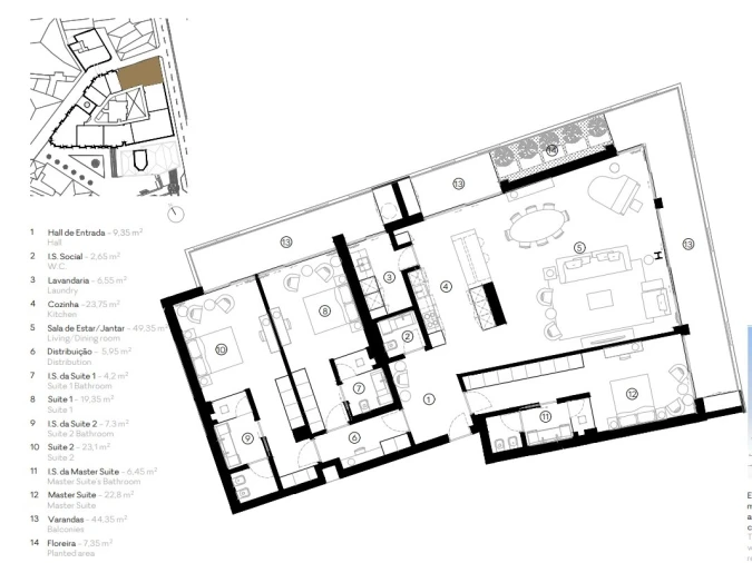 Apartamento T3 para Venda em Funchal (Se) Planta 1