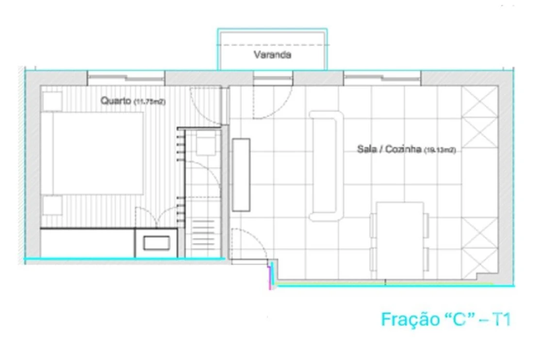 Apartamento T1 para Venda em Darque Foto 18