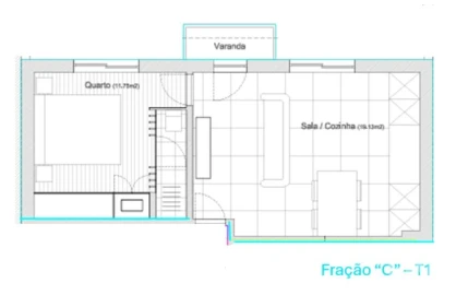 Apartamento T1 para Venda em Darque
