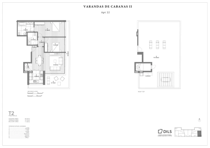 Apartamento T2 para Venda em Conceição e Cabanas de Tavira Planta 1
