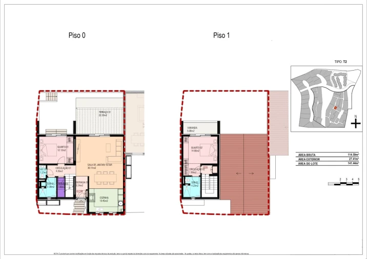 Moradia T2 para Venda em Carvalhal Planta 1