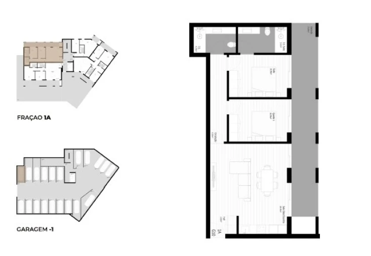 Apartamento T2 para Venda em Pedrouços Planta 1