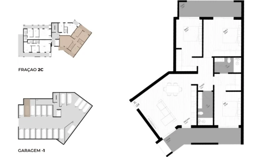 Apartamento T3 para Venda em Pedrouços Planta 1