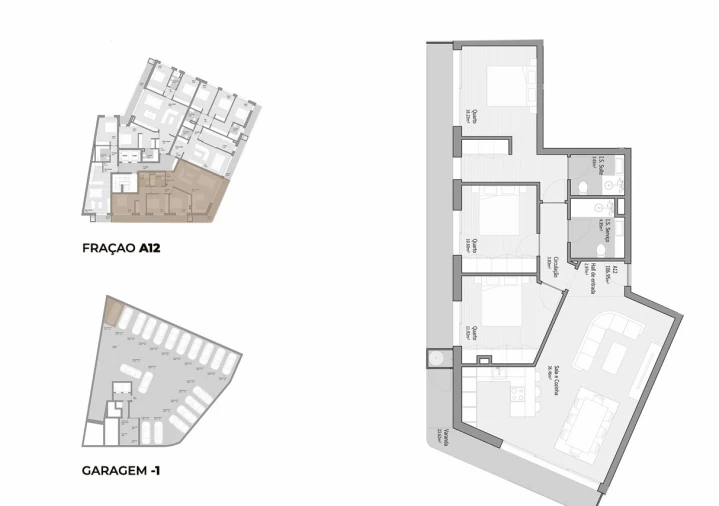 Apartamento T3 para Venda em Bougado (São Martinho e Santiago) Planta 1
