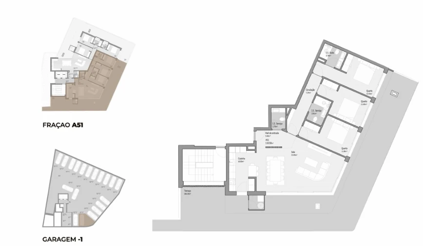 Apartamento T3 para Venda em Bougado (São Martinho e Santiago) Planta 1