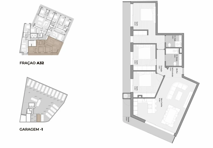 Apartamento T3 para Venda em Bougado (São Martinho e Santiago) Planta 1