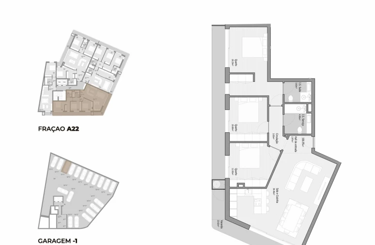 Apartamento T3 para Venda em Bougado (São Martinho e Santiago) Planta 1
