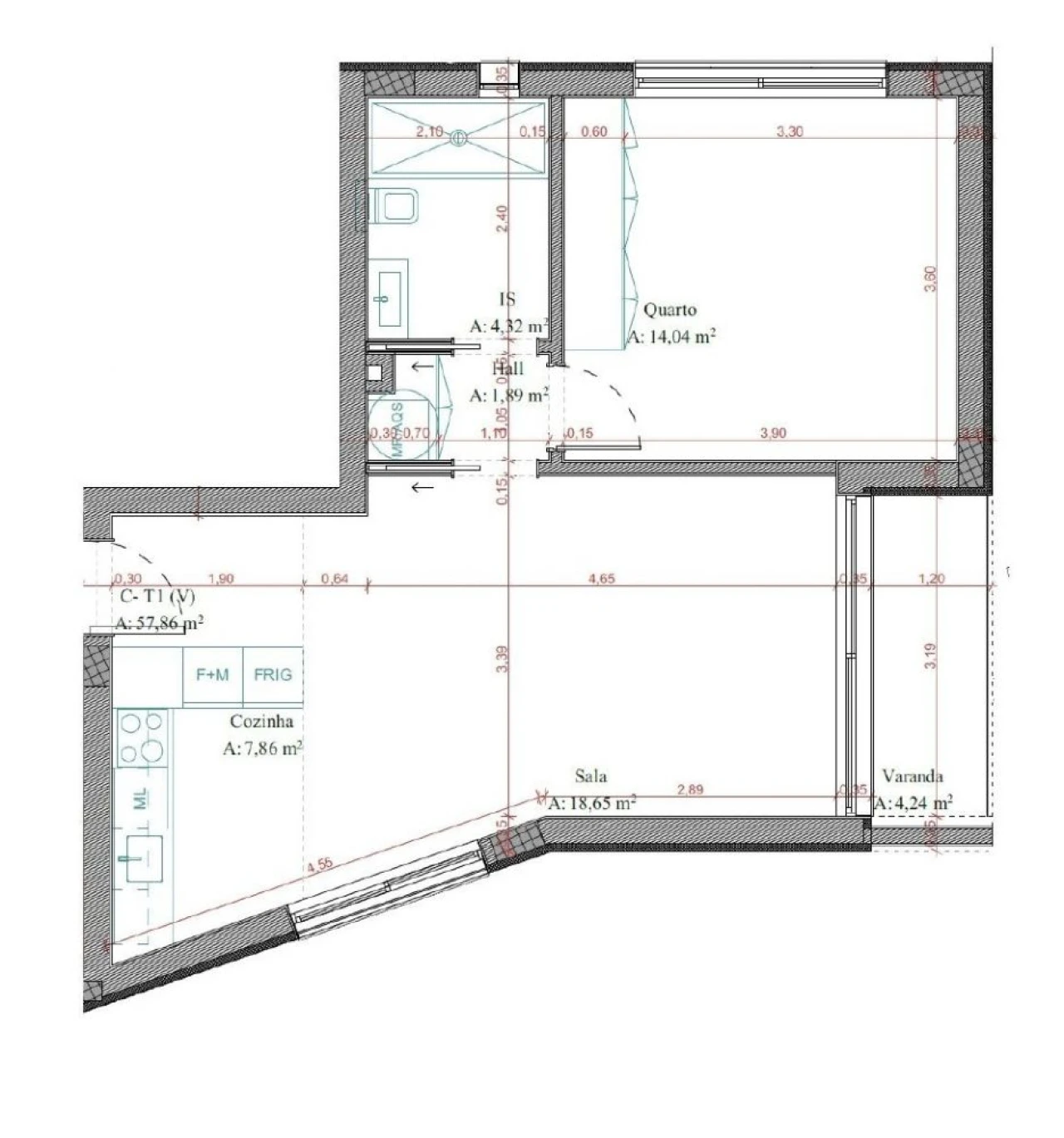 Apartamento T1 para Venda em Glória e Vera Cruz Foto 30