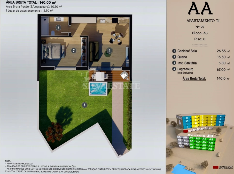 Apartamento T1 para Venda em Calheta Foto 16