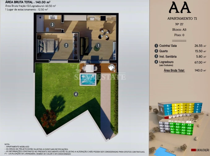 Apartamento T1 para Venda em Calheta Foto 16