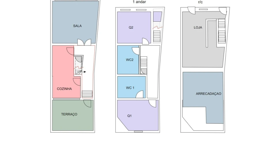 Moradia T2 para Venda em Melo e Nabais Planta 1
