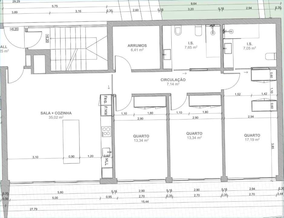 Apartamento T3 para Venda em São Martinho do Porto Planta 2