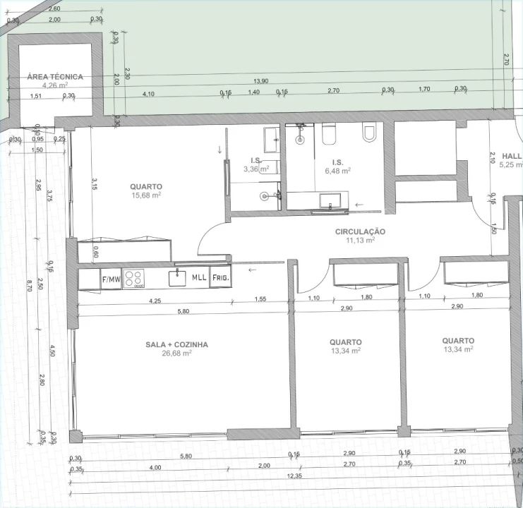 Apartamento T3 para Venda em São Martinho do Porto Planta 2