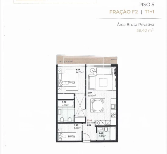 Apartamento T1 para Venda em Canidelo Foto 9